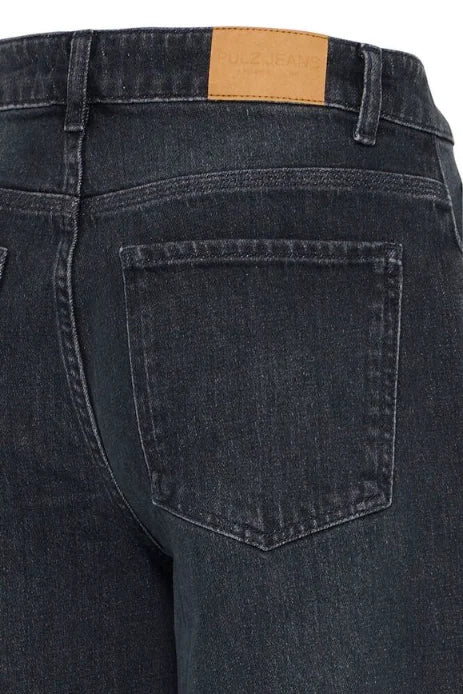 Pulz Vega Uhw Jeans Wide Leg In Grey Blue Denim