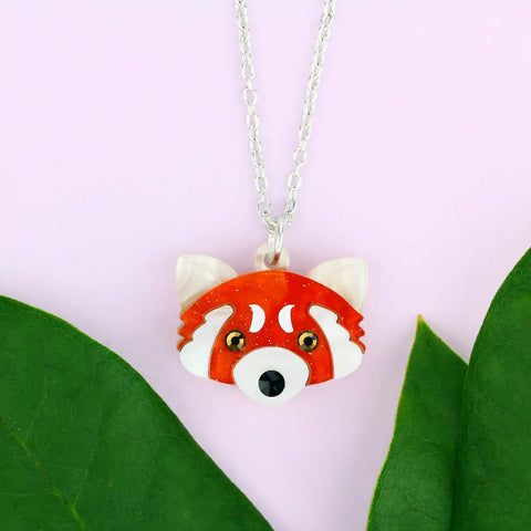 Little Moose Red Panda Charm Necklace