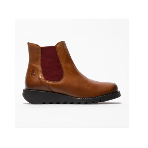 Fly London Salv195 In Rug Mid Brown/Red Elastic