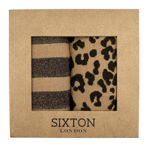 Sixton London Sand Leopard & Berlin Sock Box Duo
