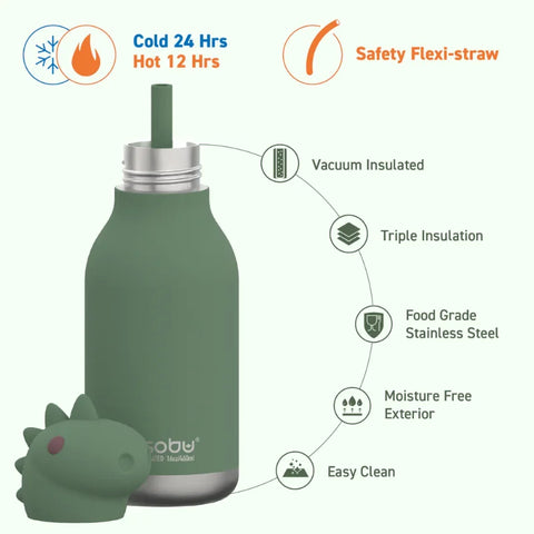 Asobu SBV44 Stainless Steel Water Bottle Dinosaur