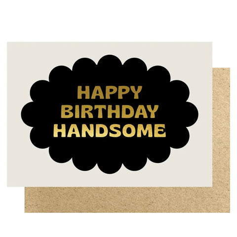 Lucky Ink SC 021 Happy Birthday Handsome oval scallop card