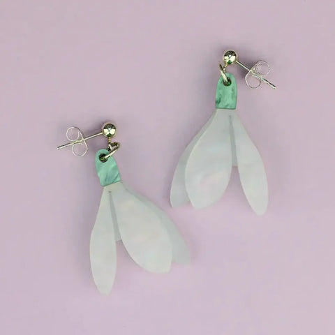 Little Moose Snowdrop Earrings White/Green