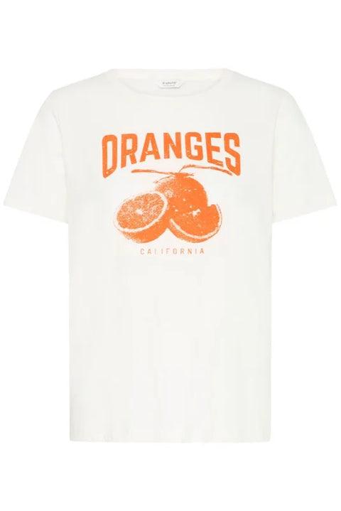 B Young Sobbe Print Tshirt In Bysobbe Orange