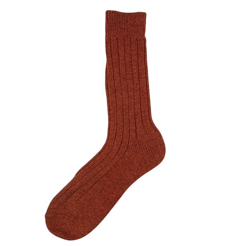 Sixton London Sofia Cashmere Blend Single Socks Rust
