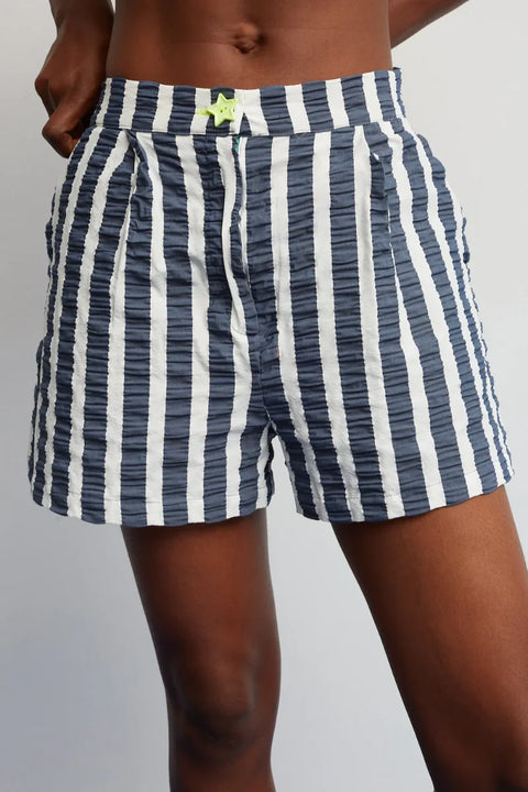 Dr Bloom Star Shorts In Blue Stripe
