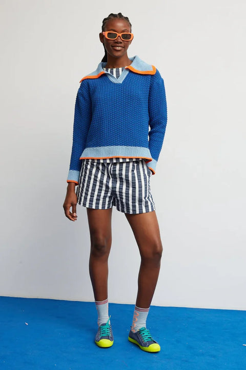 Dr Bloom Star Shorts In Blue Stripe