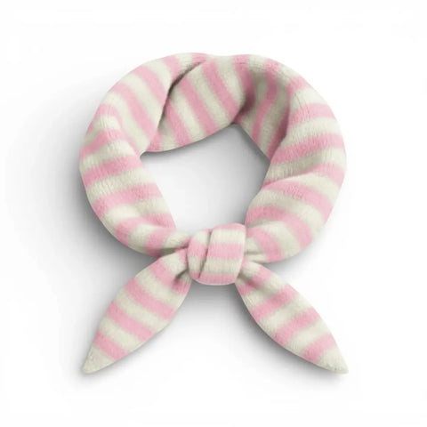 Lili Scarves Striped Wool Blend Triangle Neck Scarf - Pastel Pink