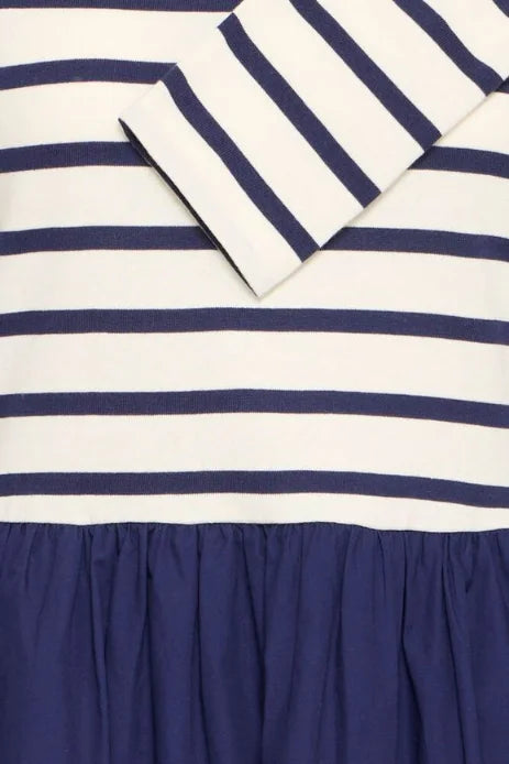 B Young Sulaima Dress In Marshmallow/Med Blue Stripe
