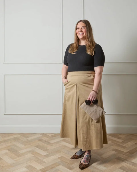 Chalk Tamara Skirt In Dark Beige