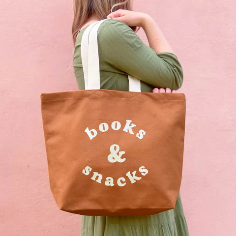 Alphabet Bags Books & Snacks - Tan Canvas Tote Bag