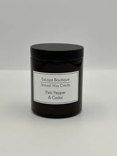 Pink Pepper & Cedar 180ml Brown Pot Natural Vegetable Wax Candle
