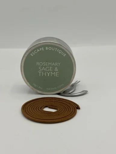 Rosemary Sage & Thyme Japanese Style Incense Coils X 20 In A Tin