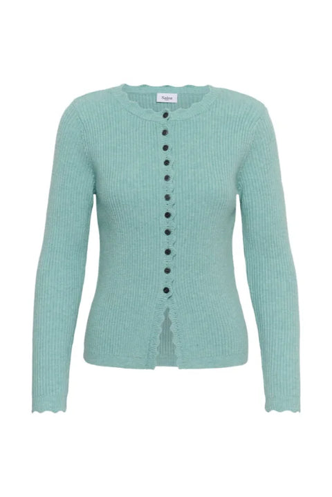 Saint Tropez Tristen Cardigan In Aqua Haze Melange