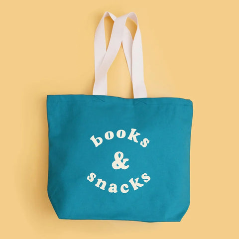 Alphabet Bags Books & Snacks - Tropical Blue Canvas Tote Bag
