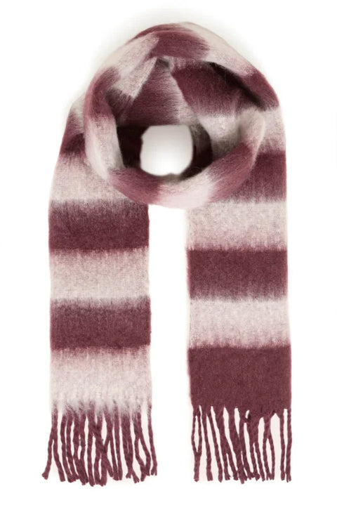 B Young Verochka Scarf In Fig/Birch Stripe