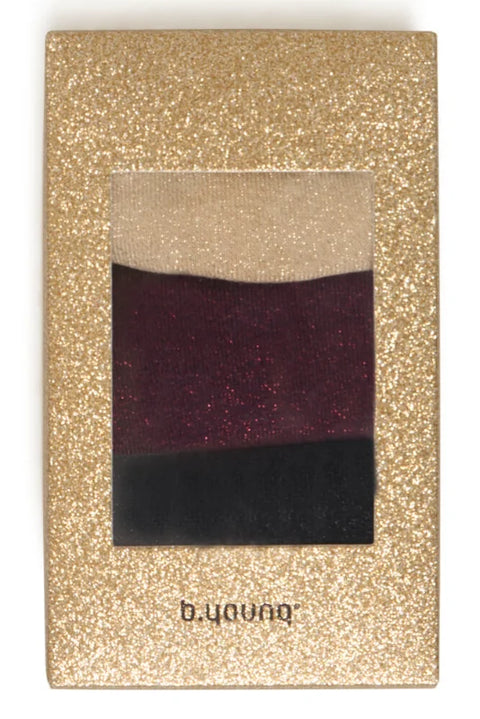 B Young Vilaine Sock Box 3 In Fig, Hummus, Black