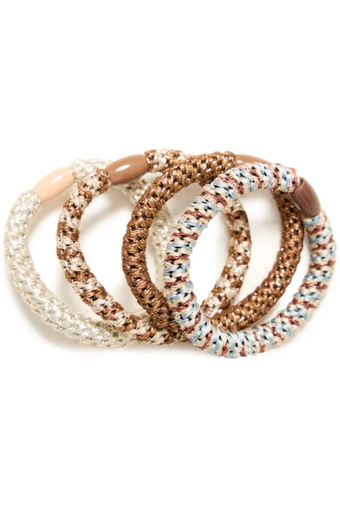 B Young Vlasta Hair Elastic 4 Pack In Brown/Gold Hair Elastic Mix