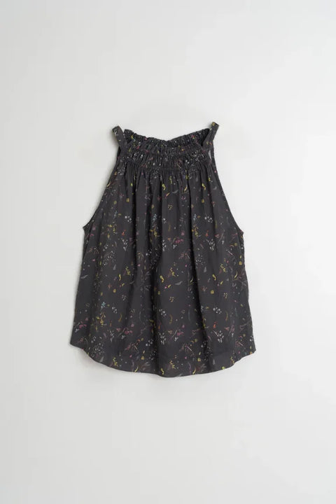 Indi & Cold AD151 Halter Collar Top In Carbon