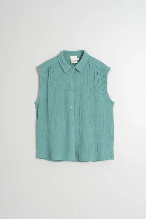 Indi & Cold SK355 Lore Combined Shirt In Jade