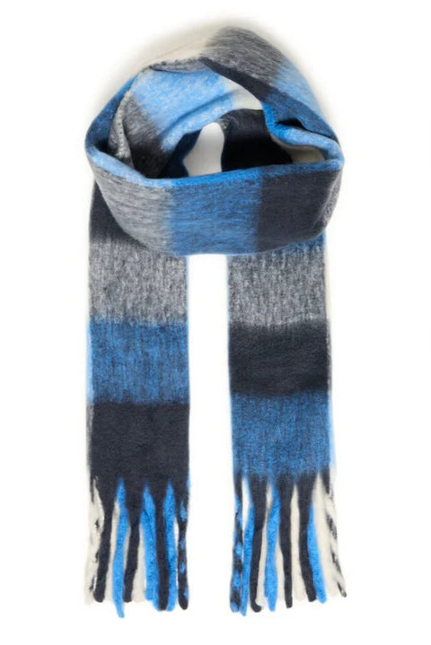 B Young Watti Scarf 2 In Blue Check