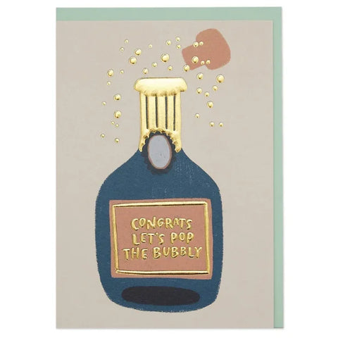 Raspberry Blossom WHM49 Congrats Lets Pop The Bubbly Card