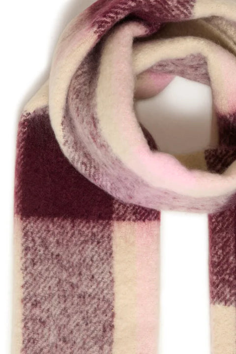 B Young Wibke Scarf In Fig/Pink Check