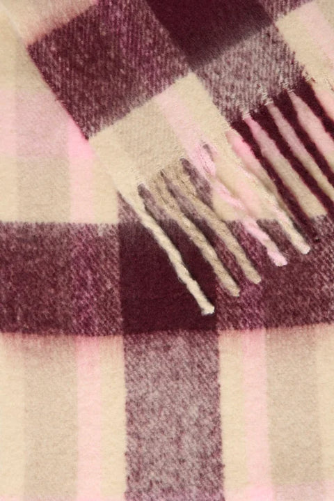 B Young Wibke Scarf In Fig/Pink Check
