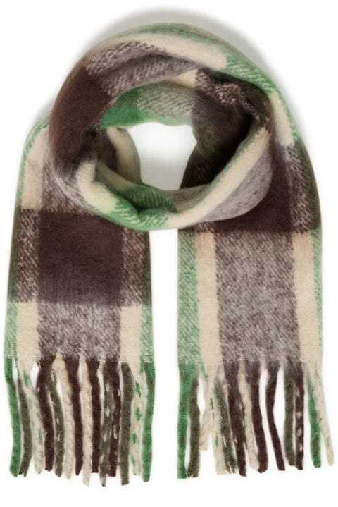 B Young Wibke Scarf In Green Check