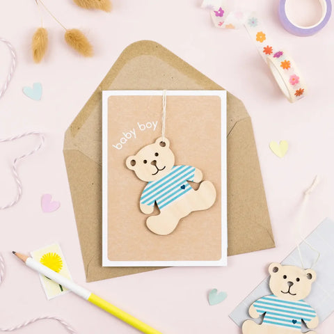 Daisycat Cards WK09 Baby Boy Keepsake Card