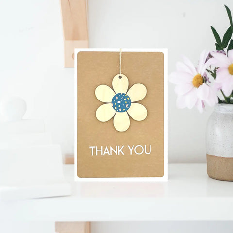 Daisycat Cards WK48 Wooden Keepsake - Thank You Flower
