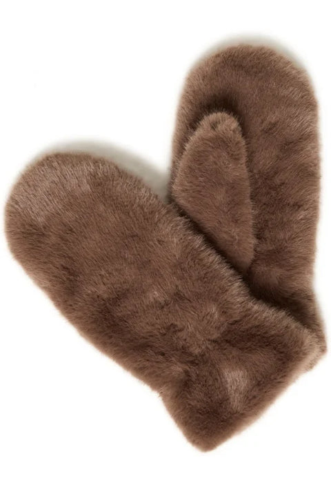 B Young Wolfie Mittens 2 In Walnut