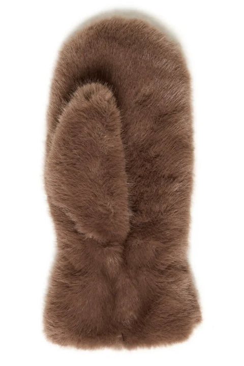 B Young Wolfie Mittens 2 In Walnut
