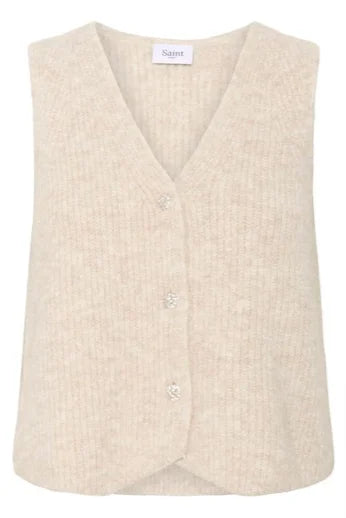 Saint Tropez Xenya Vest In Crystal Gray Melange