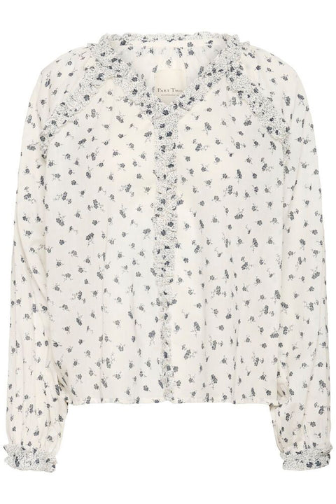 Part Two Zadie BL Blouse l/s In Whispering White Fragile Print
