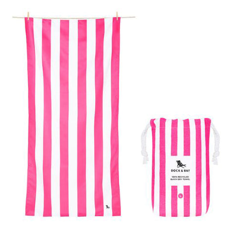 Dock & Bay Quick Dry Towel Stripe Phi Phi Pink Xlarge 200X90Cm