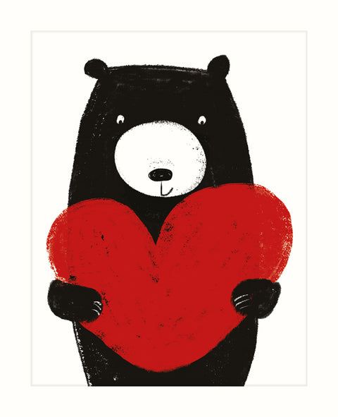 The Art File BE25A Bear Holding Heart