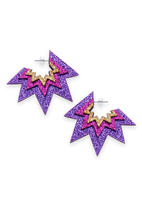 Kam Creates Bang Bang Big Hoops In Purple And Yellow Gold