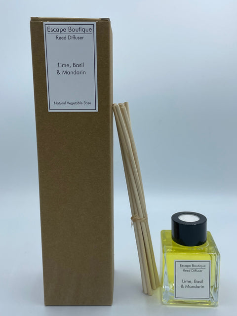 Lime, Basil & Mandarin  50ML Reed Diffuser Clear Glass