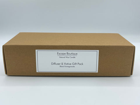 Black Pomegranate Gift Pack 50ml Reed Diffuser/2 x 9cl Candles