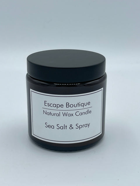 Sea Salt & Spray 120ml Brown Pot Natural Vegetable Wax Candle in