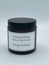 Orange & Ginger 120ml Brown Pot Natural Vegetable Wax Candle in