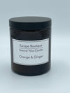 Orange & Ginger 180ml Brown Pot Natural Vegetable Wax Candle in