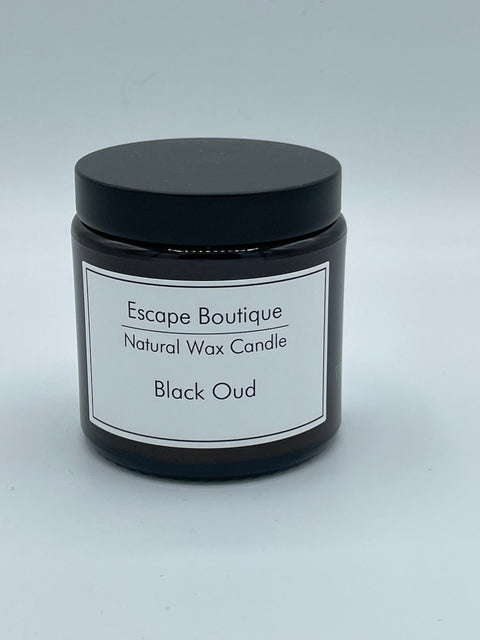 Black Oud 120ml Brown Pot Natural Vegetable Wax Candle in