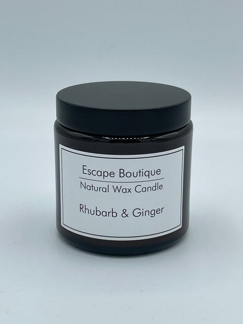 Rhubarb & Ginger  120ml Brown Pot Natural Vegetable Wax Candle in