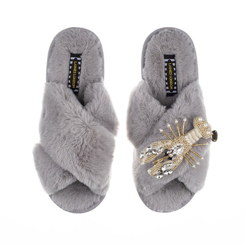 Lanes London Pink Lobster Classic Slippers