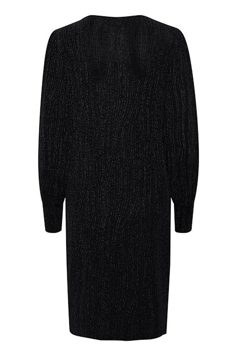 Pulz Malia Dress In Black Glitter