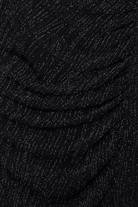 Pulz Malia Dress In Black Glitter