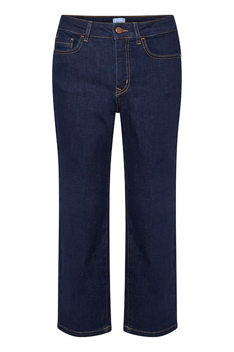 Saint Tropez Molly MW Cropped Jeans in Dark Blue Denim