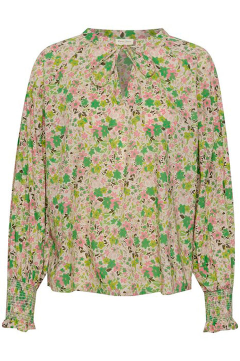 Part Two Namis Blouse In Green Flower Print